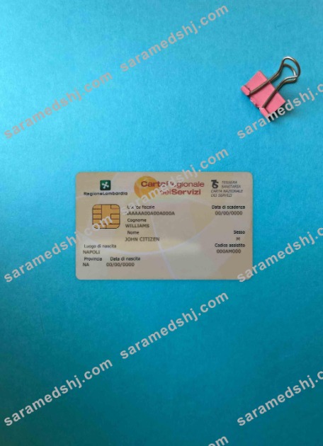 Italy health insurance card (Tessera sanitaria) Carta Regionale dei Servizi photolook FRONT